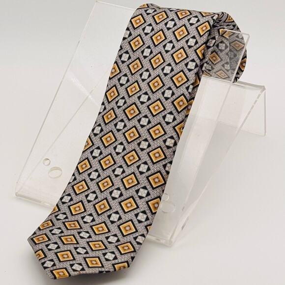 Silver and Blue Mens Brioni Tie - Picture 4 of 5